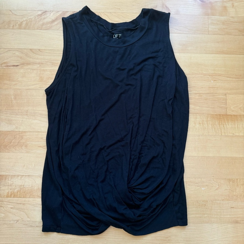 LOFT Black twist front Muscle Tee for Women